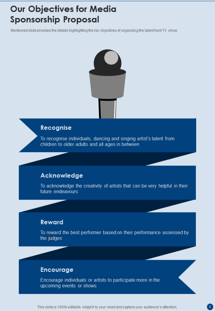 Objectives for Media Sponsorship Template