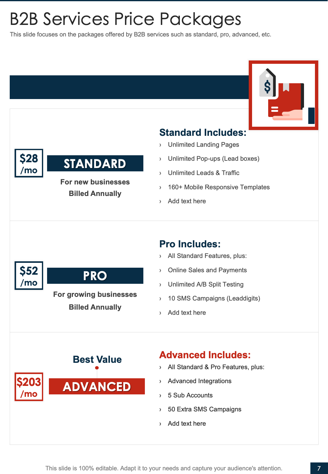 B2B Services Price Packages