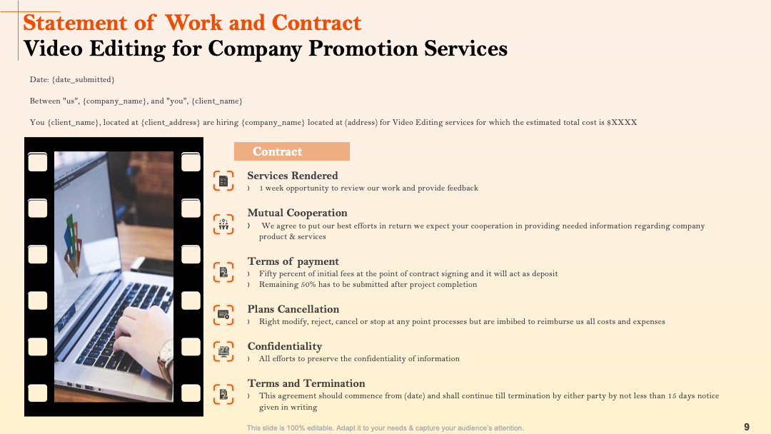 Statement of Work and Contract PPT Template 
