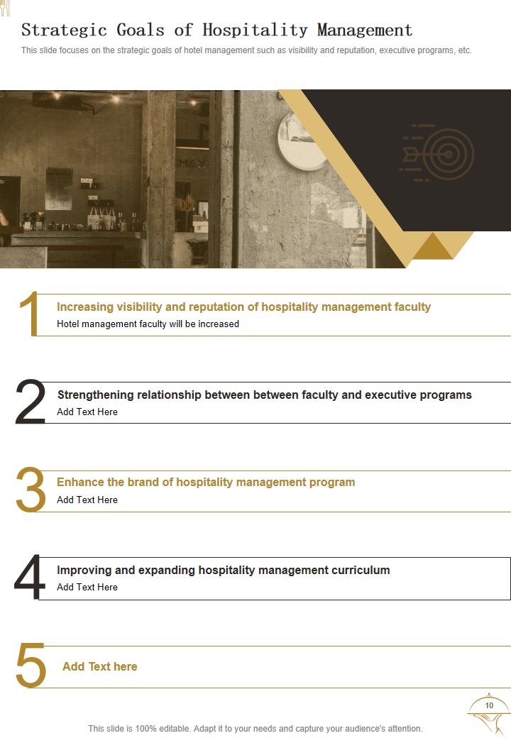 Scope of Work for Hospitality Management