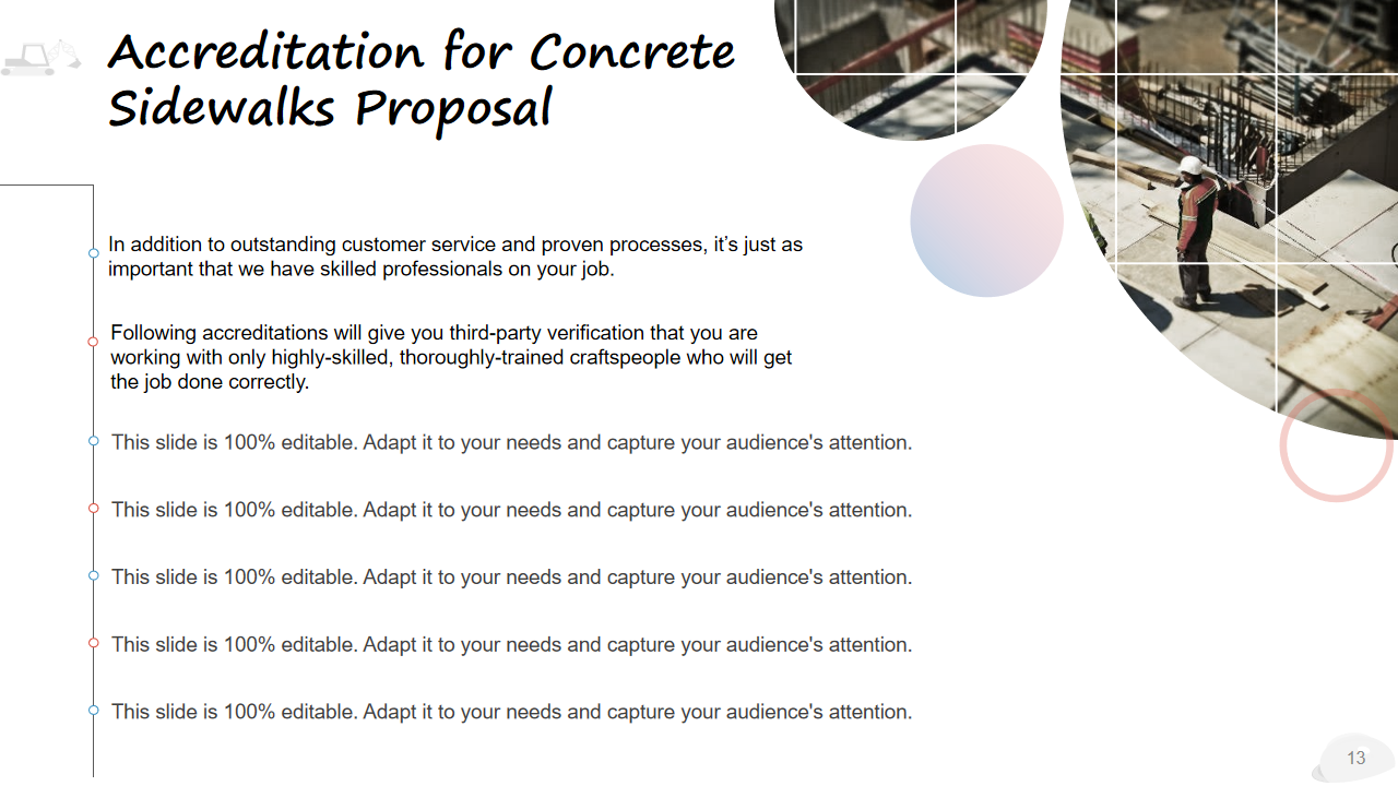 Accreditation for Concrete Sidewalks Proposal