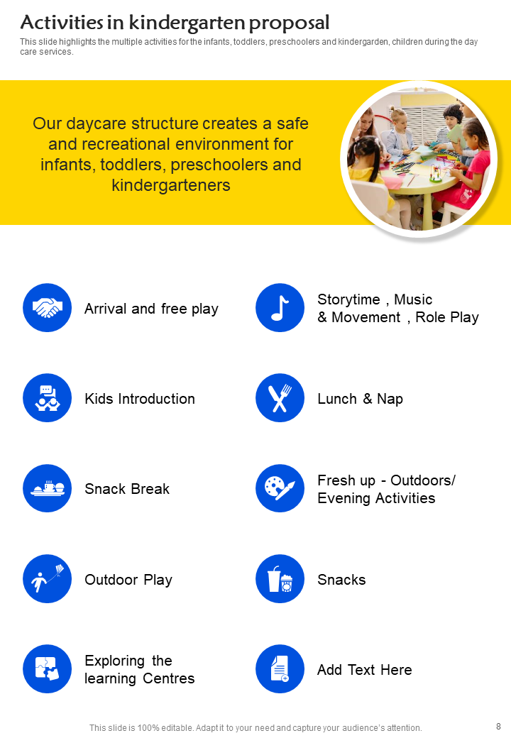 Activities in kindergarten proposal