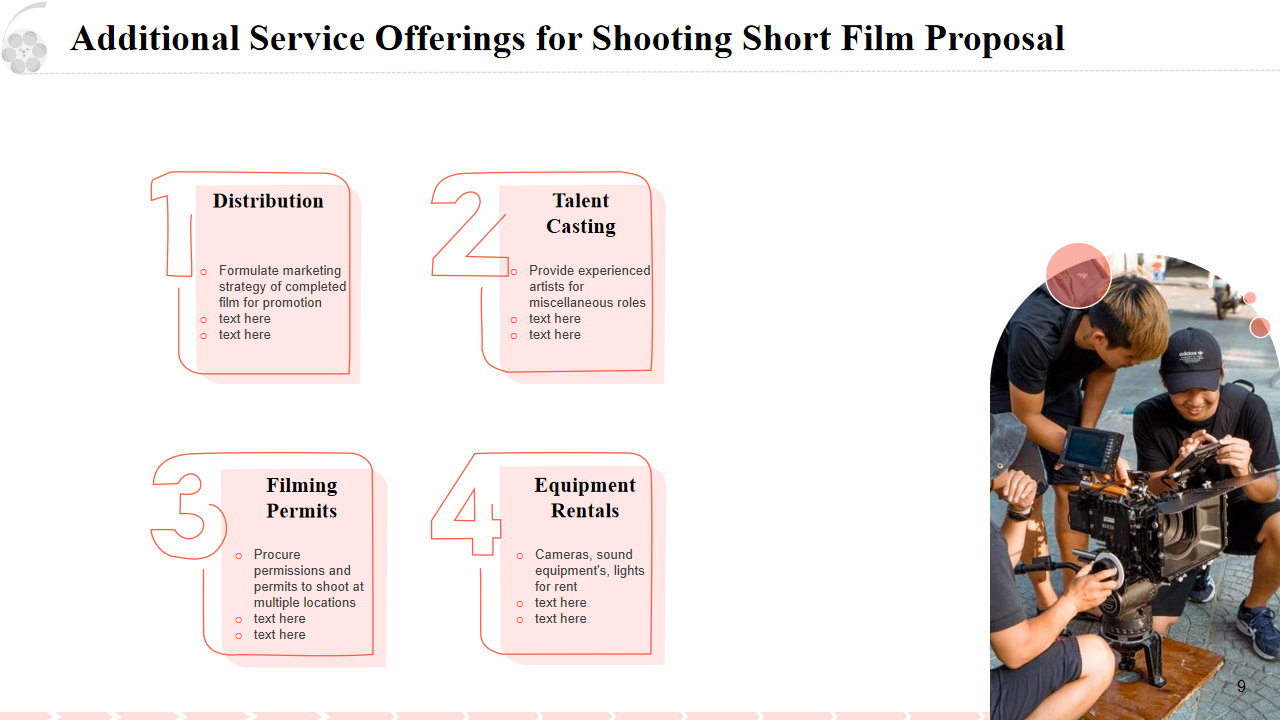 Additional Service Offerings for Shooting Short Film Proposal
