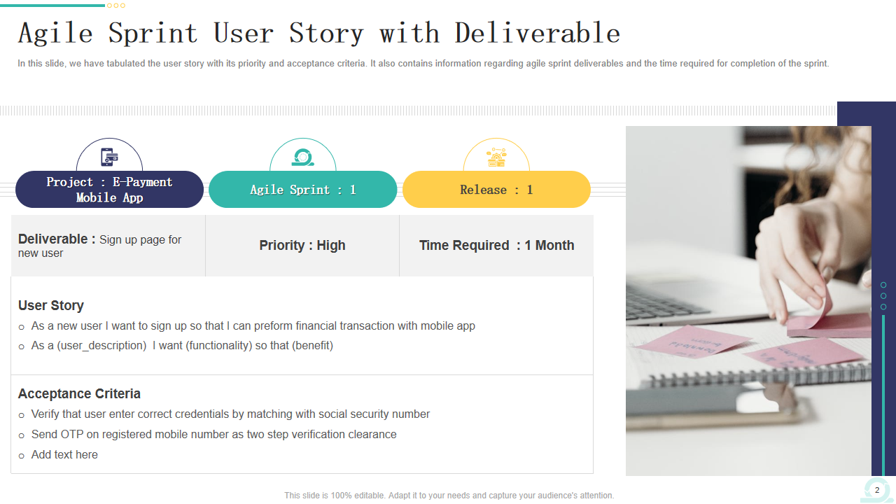 Agile Sprint User Story with Deliverable