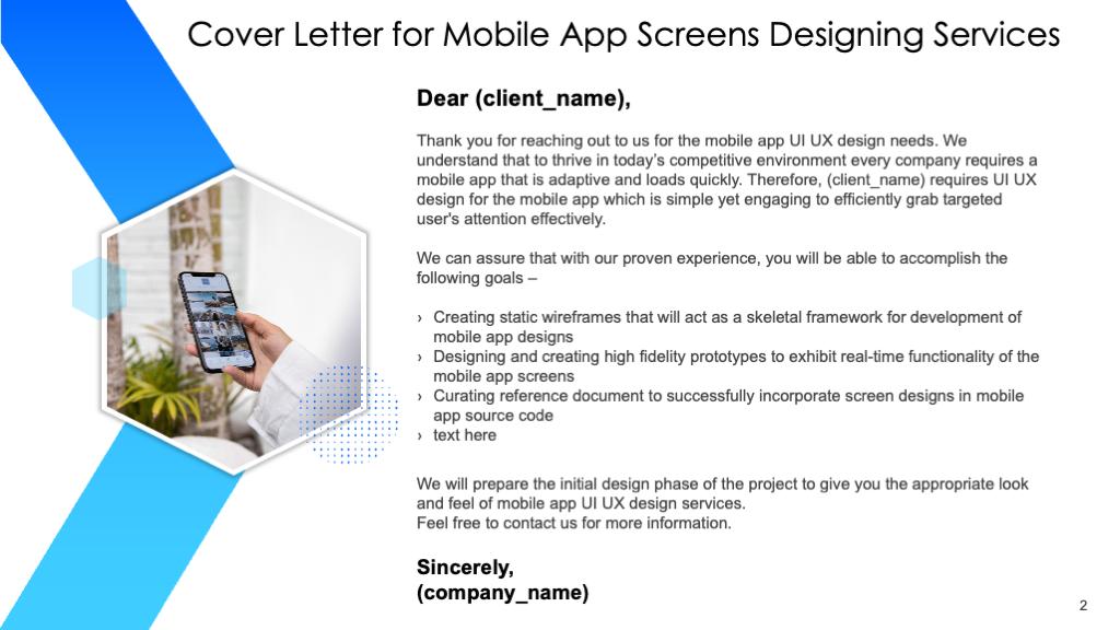 Cover Letter For Mobile App Design Proposal