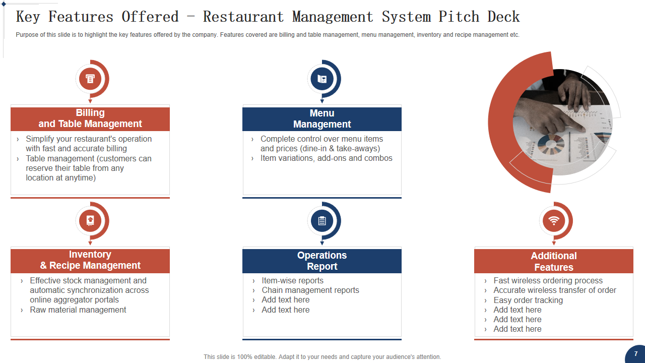 Key Features Offered - Restaurant Management System Pitch Deck