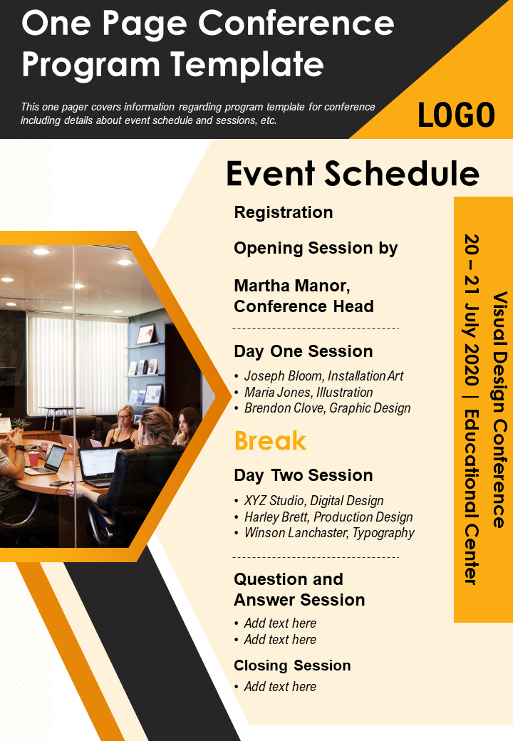 One Page Conference Program Report Template