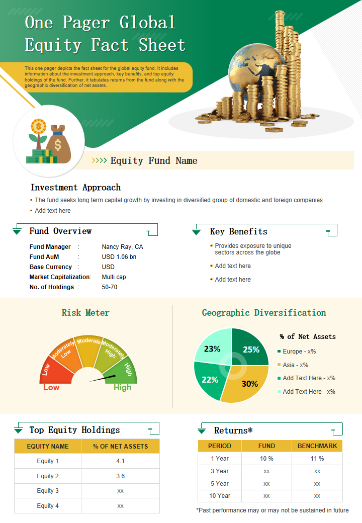 One Pager Global Equity Fact Sheet