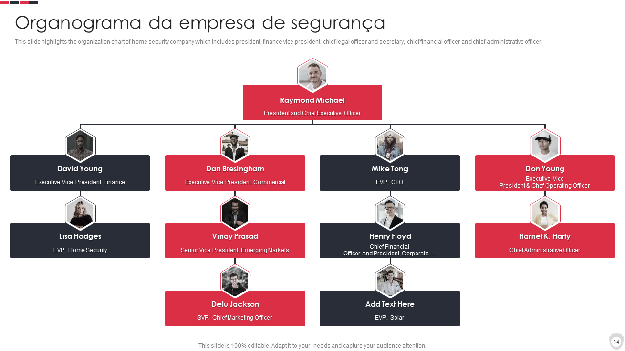 Organograma da empresa de seguran&ccedil;a