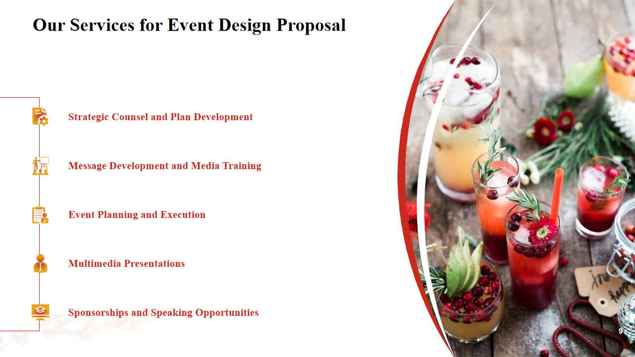 Our Services for Event Design Proposal