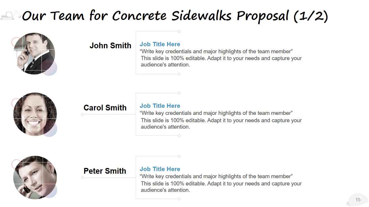 Our Team for Concrete Sidewalks Proposal (1/2)