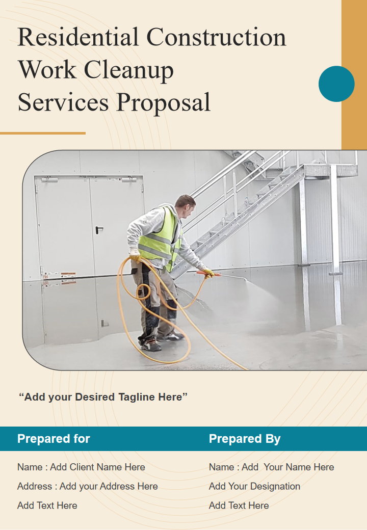 Residential Construction Work Cleanup Services Proposal
