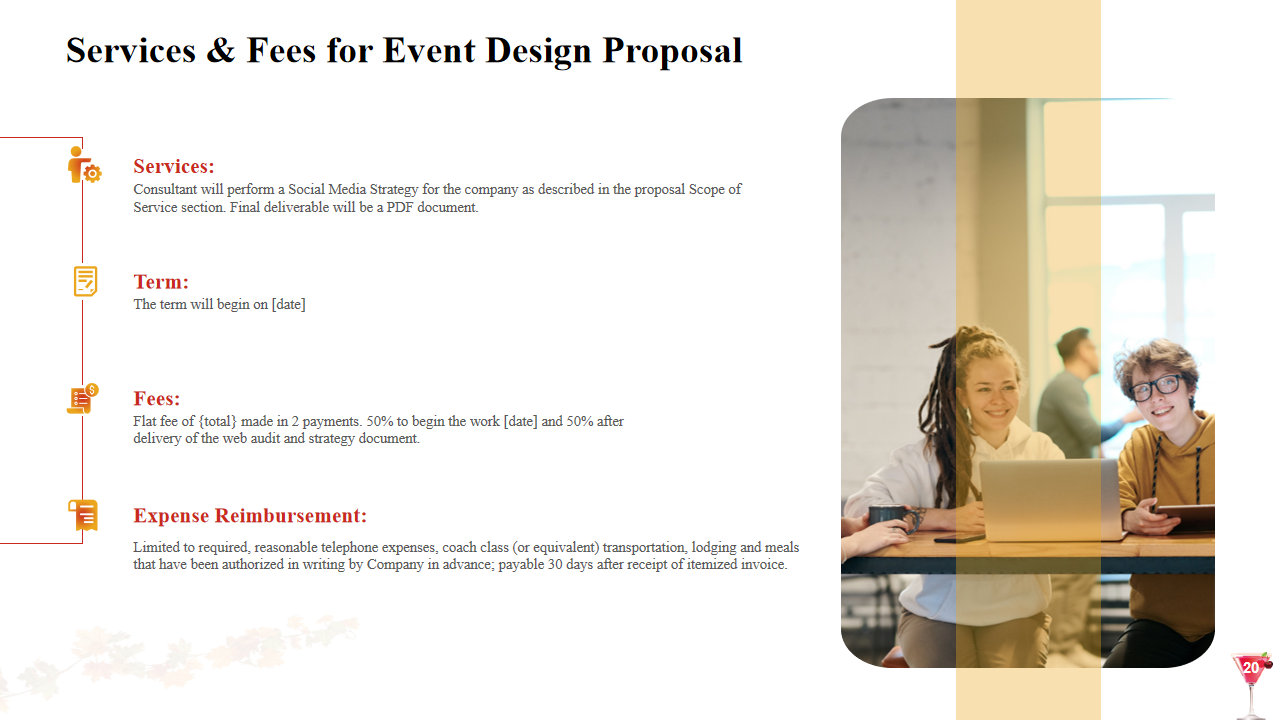 Services & Fees for Event Design Proposal