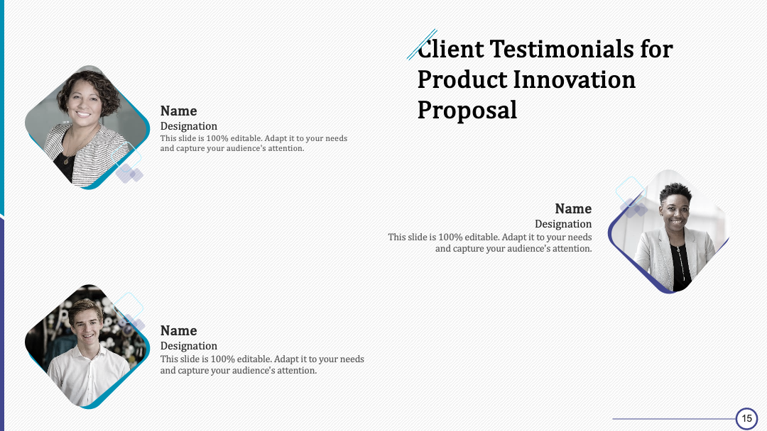 Template 9: Client Testimonials for Product Innovation PPT 
