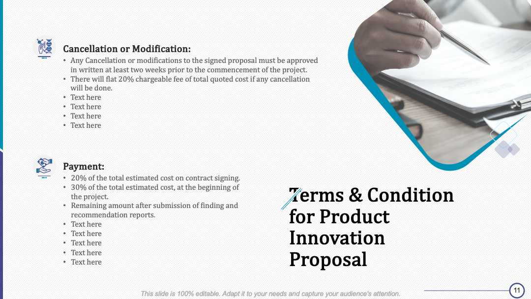 Template 10: Terms and Conditions for Product Innovation Proposal
