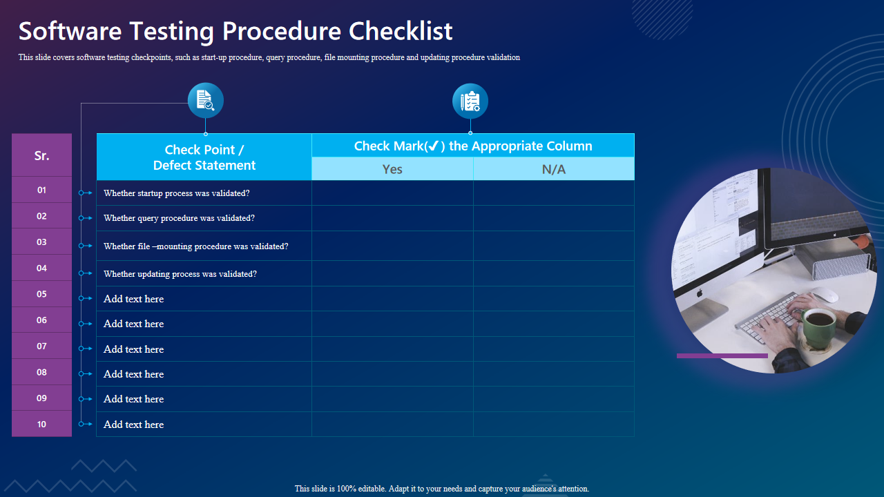 Software Testing Procedure Checklist