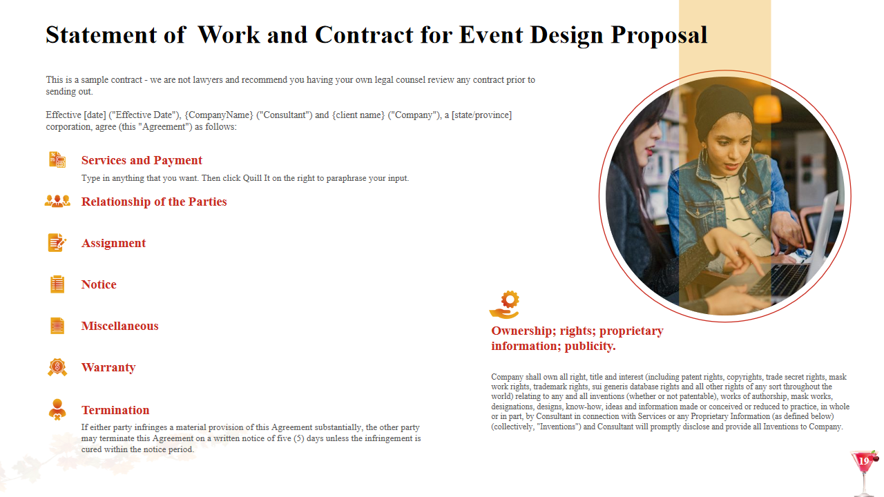 Statement of Work and Contract for Event Design Proposal