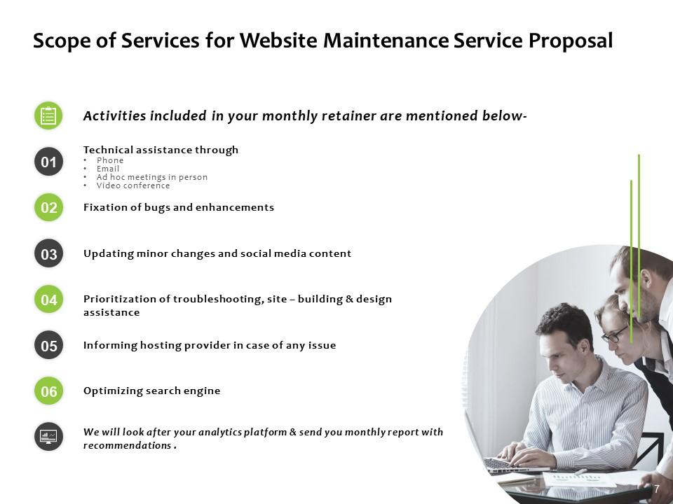Scope of Services for Website Maintenance Service Proposal