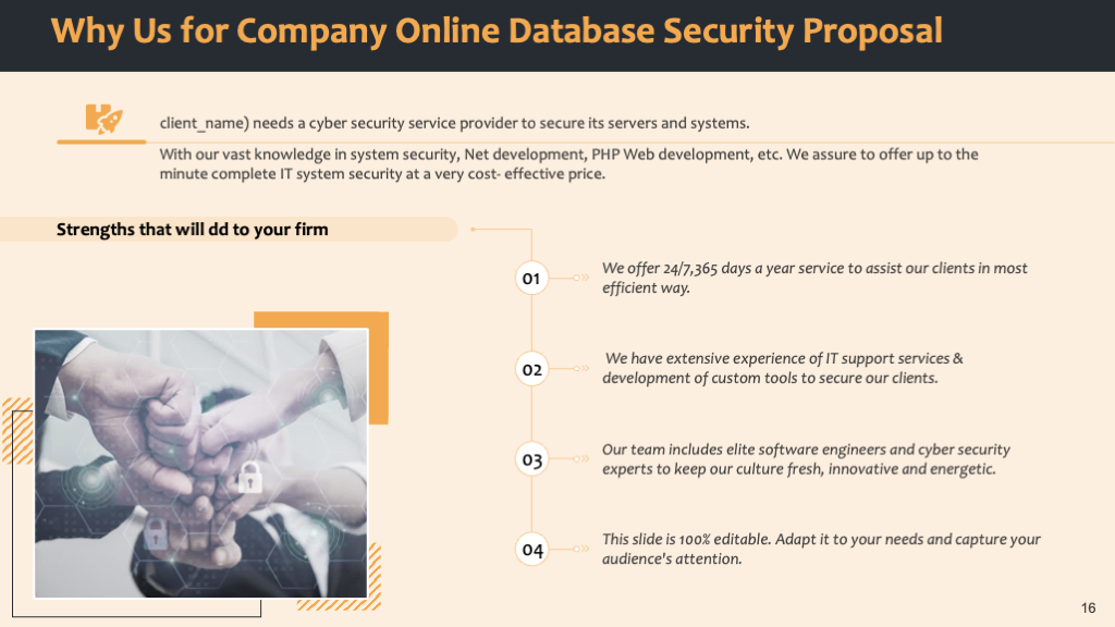 Why Us Template for Database Security Proposal