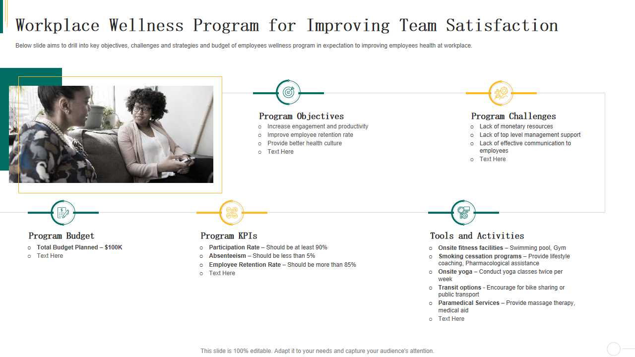 Workplace Wellness Program for Improving Team Satisfaction