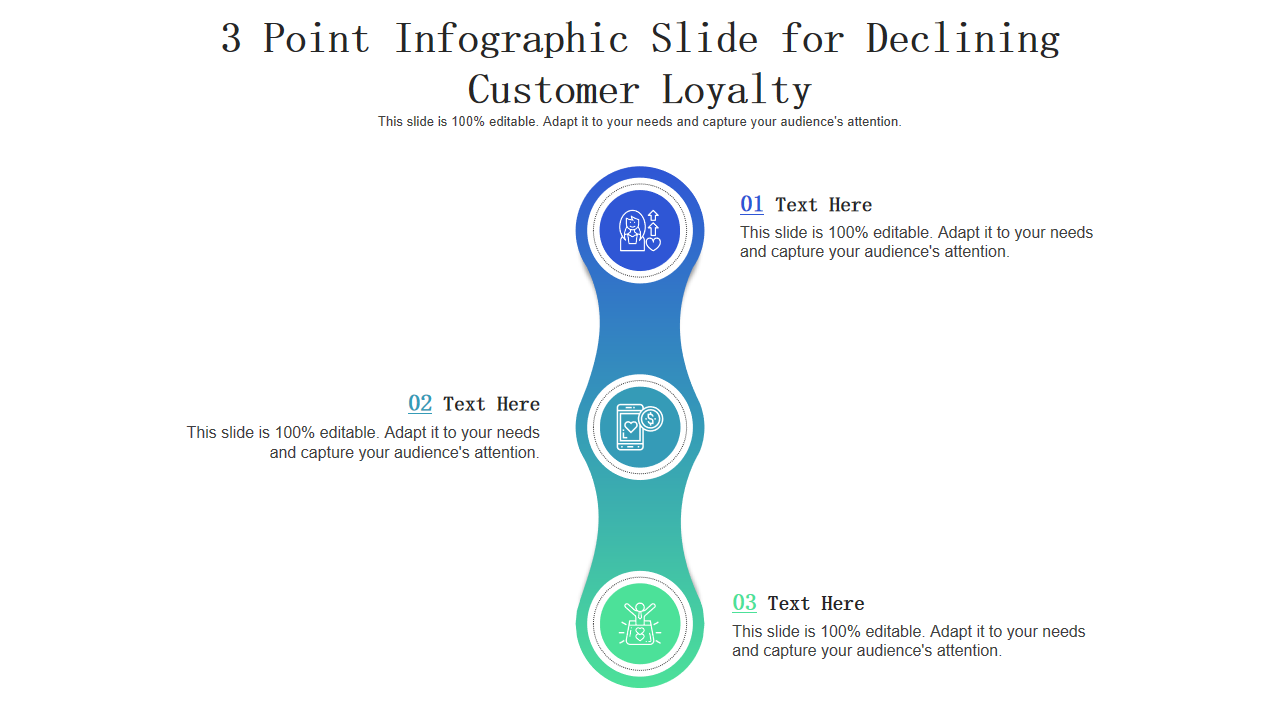 3 Point Infographic Slide for Declining Customer Loyalty