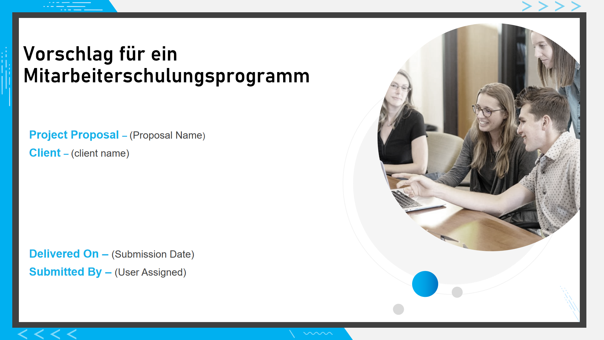 Vorschlag für ein Mitarbeiterschulungsprogramm Vorschlag für ein Mitarbeiterschulungsprogramm