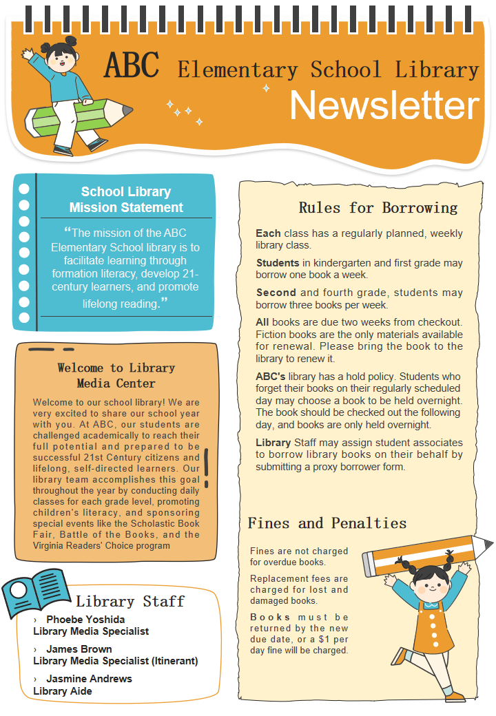 ABC Elementary School Library Newsletter