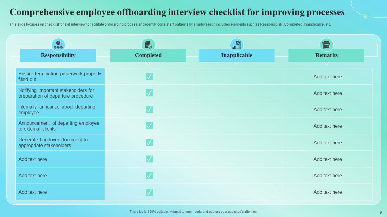 Comprehensive employee offboarding interview checklist for improving processes