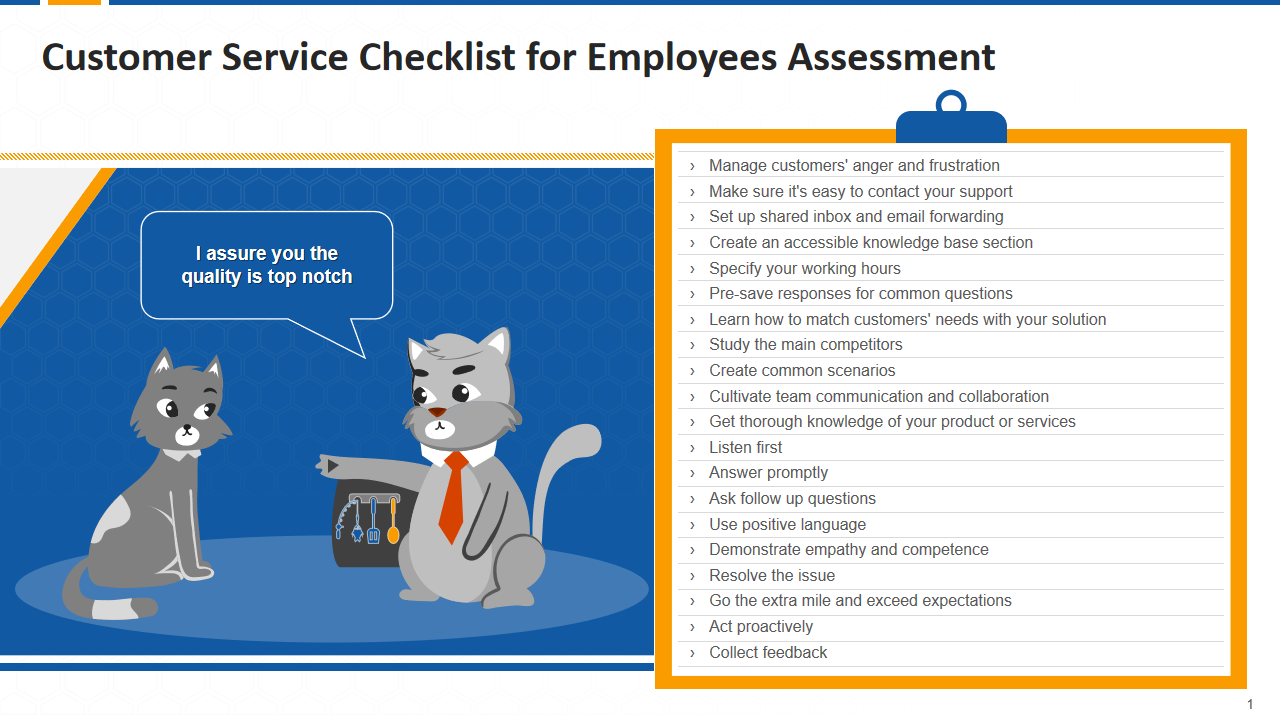 Customer Service Checklist for Employees Assessment