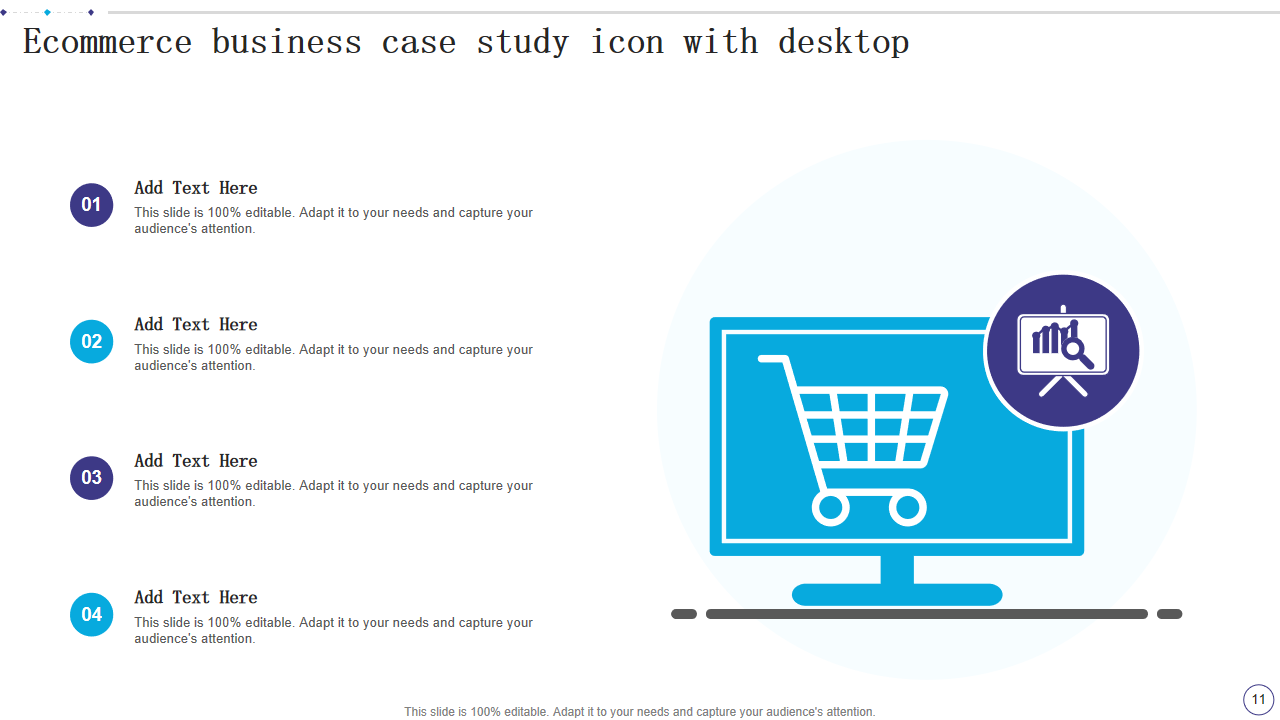 Ecommerce business case study icon with desktop