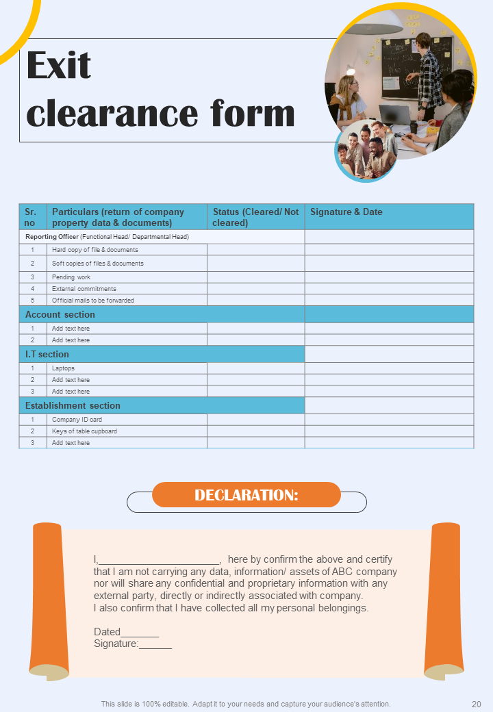 Exit Clearance Form Template