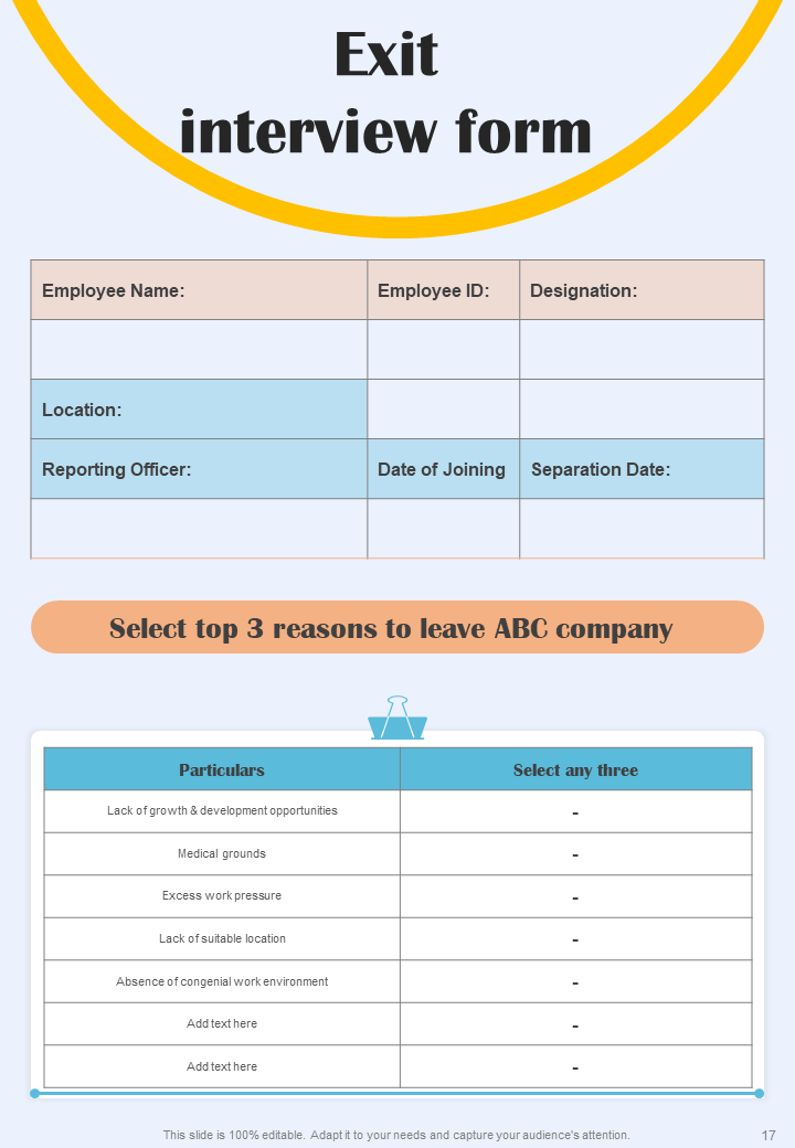Exit Interview Form template