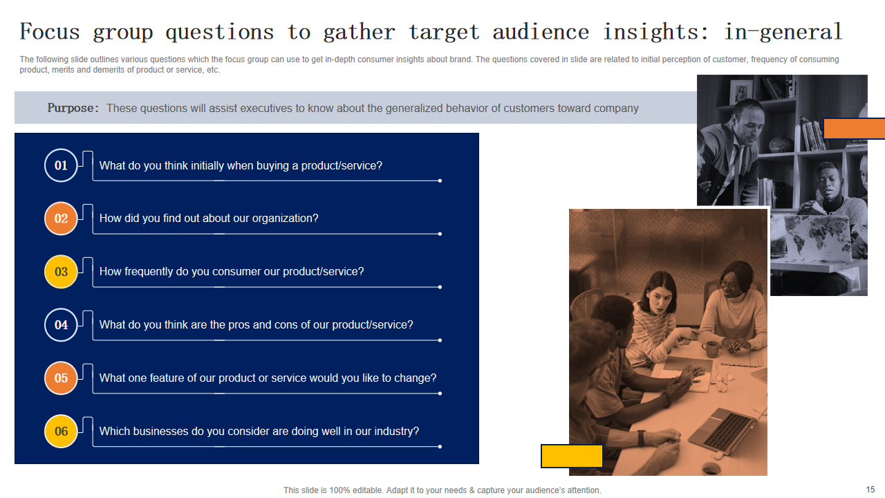 Focus group questions to gather target audience insight in-general
