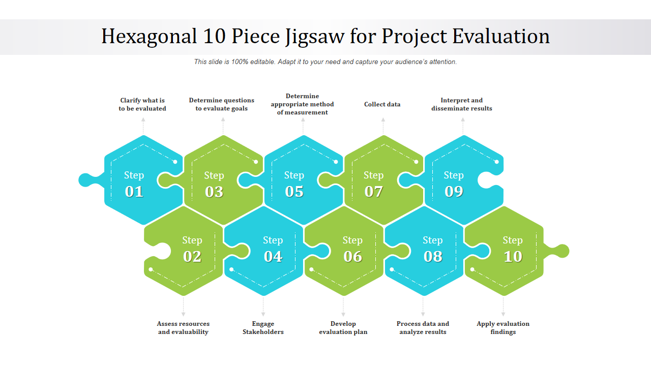 Hexagonal 10 Piece Jigsaw for Project Evaluation