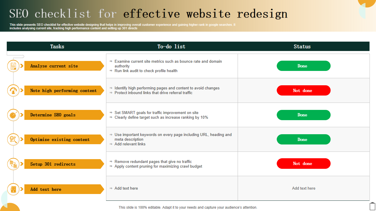 SEO checklist for effective website redesign
