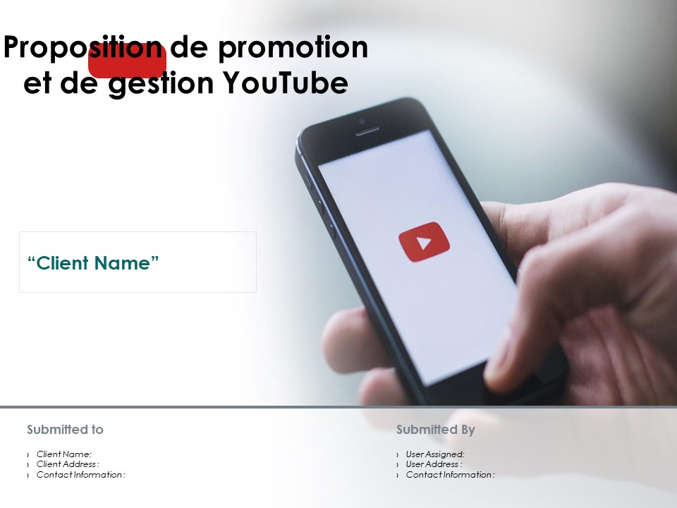 Proposition de promotion et de gestion YouTube