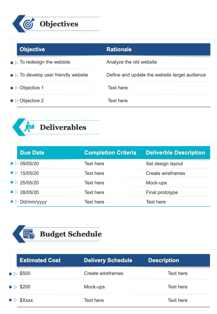 Objectives and Schedule PPT Template