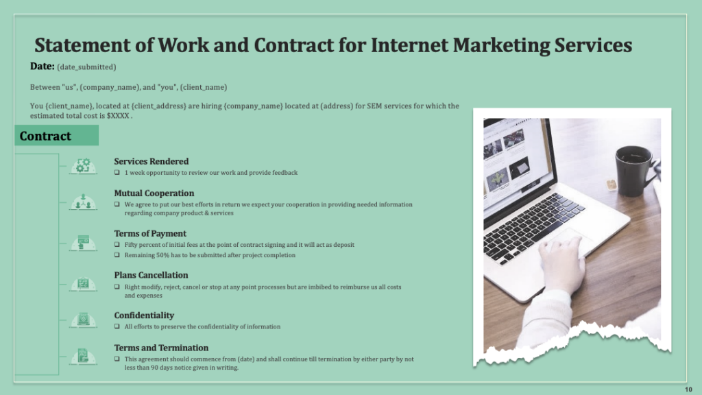 Statement of Work and Contract PPT Template