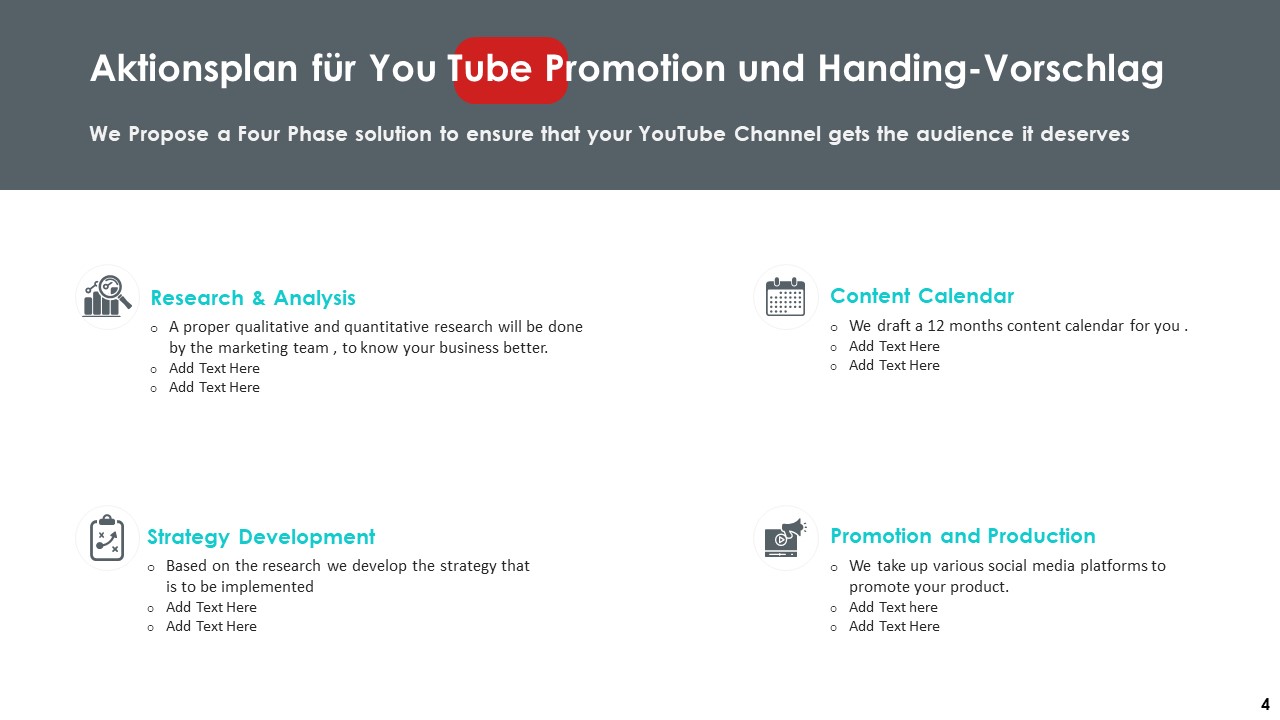 YouTube-Werbe- und Handhabungsvorschlag
