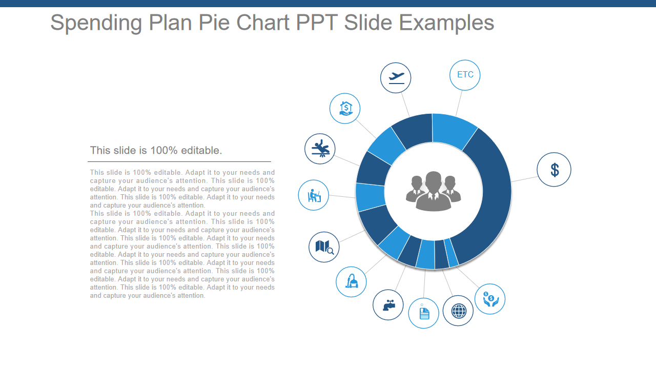 Spending Plan Pie Chart PPT Slide Examples