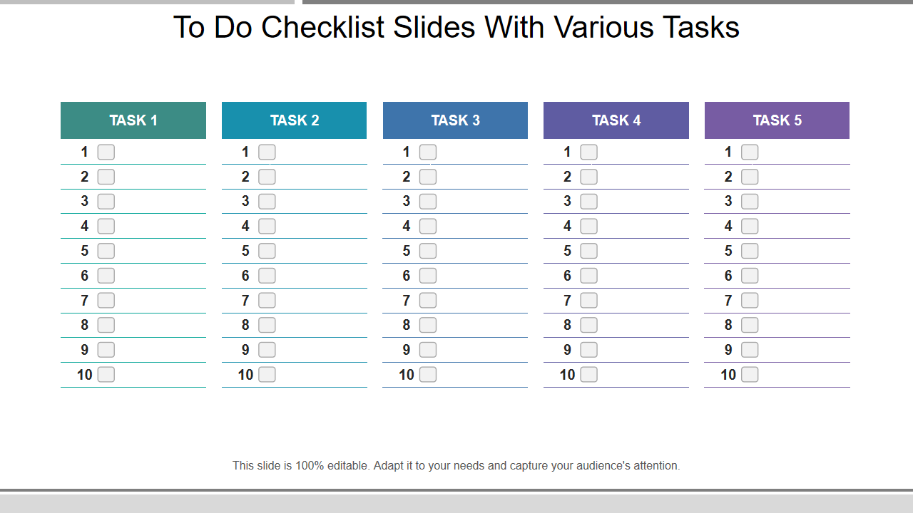 To Do Checklist Slides With Various Tasks