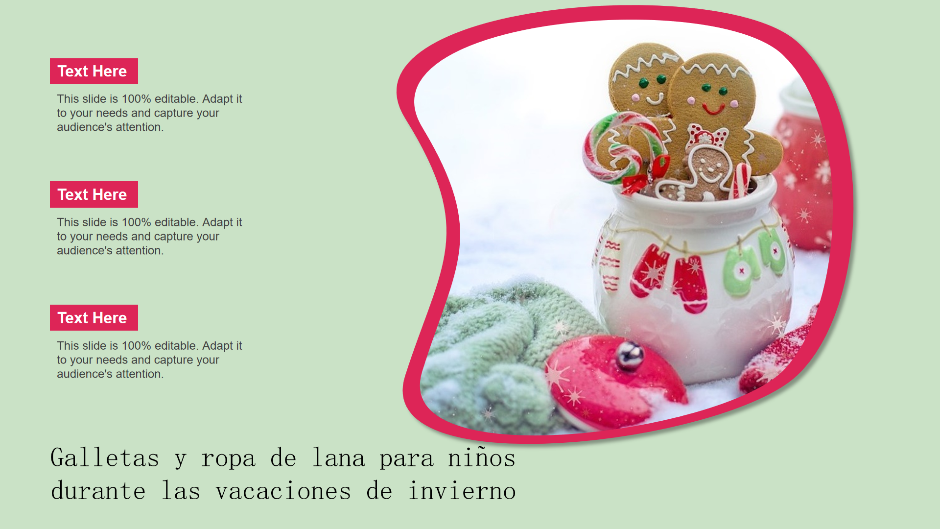Galletas y ropa de lana para niños durante las vacaciones de invierno Galletas y ropa de lana para niños durante las vacaciones de invierno