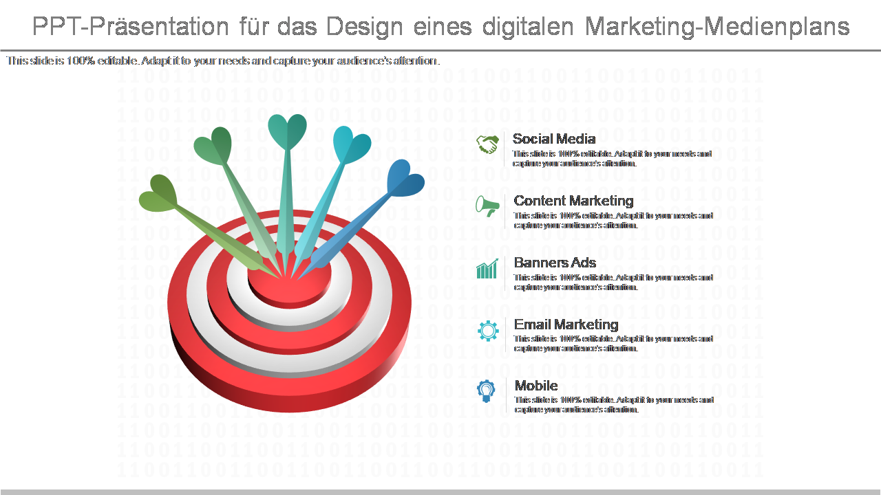 PPT-Pr&auml;sentation f&uuml;r das Design eines digitalen Marketing-Medienplans