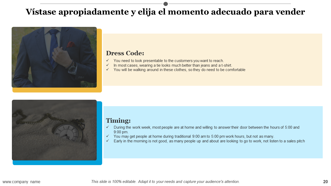 Vístase apropiadamente y elija el momento adecuado para vender Vístase apropiadamente y elija el momento adecuado para vender