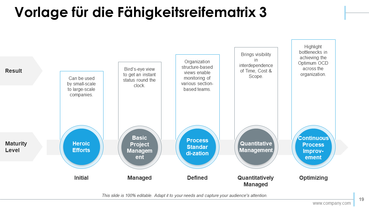 Vorlage für die Fähigkeitsreifematrix 3