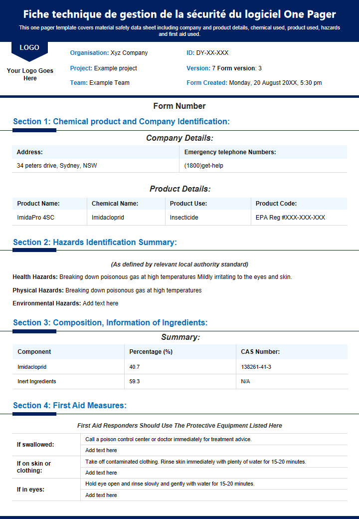 che technique de gestion de la sécurité du logiciel One Pager che technique de gestion de la sécurité du logiciel One Pager