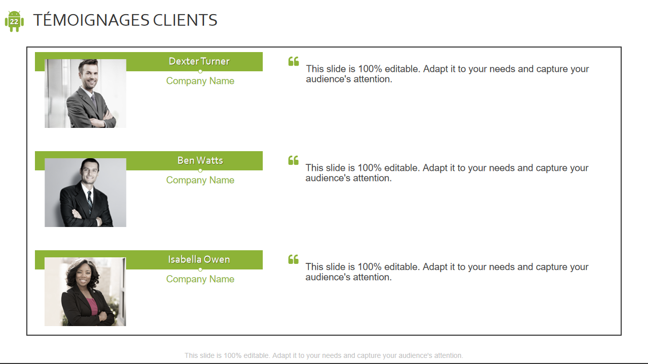 ÉMOIGNAGES CLIENTS