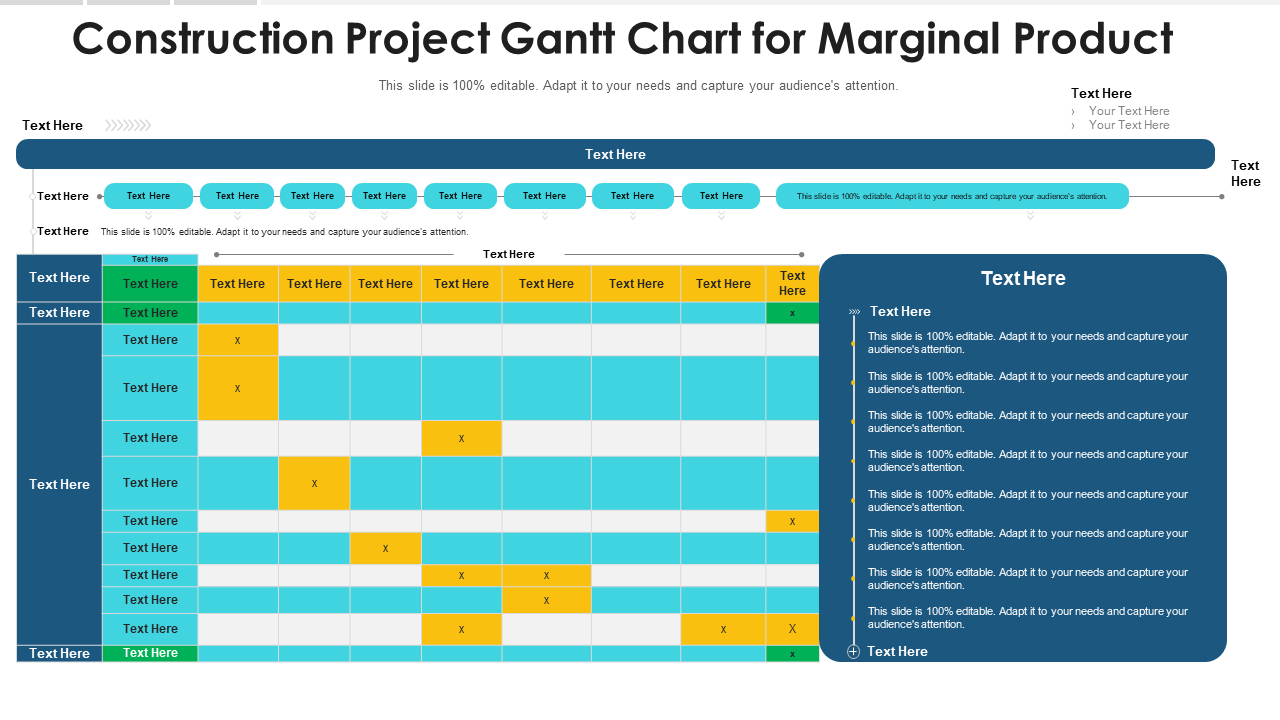 Construction Project Gantt Chart for Marginal Product