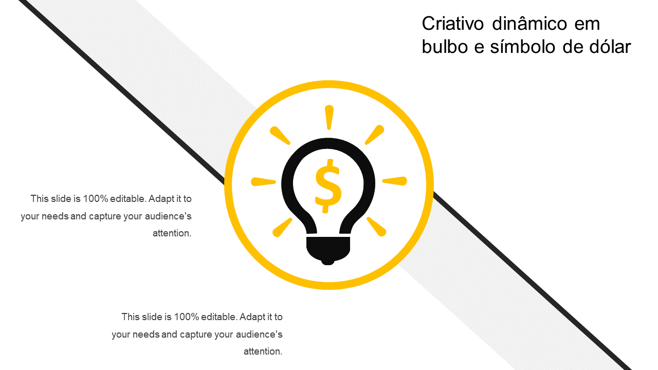 Criativo dinâmico em bulbo e símbolo de dólar Criativo dinâmico em bulbo e símbolo de dólar