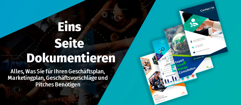 Einseitiges Dokument – alles, was Sie für Ihre Geschäftspläne, Marketingpläne, Geschäftsvorschläge oder Pitches benötigen